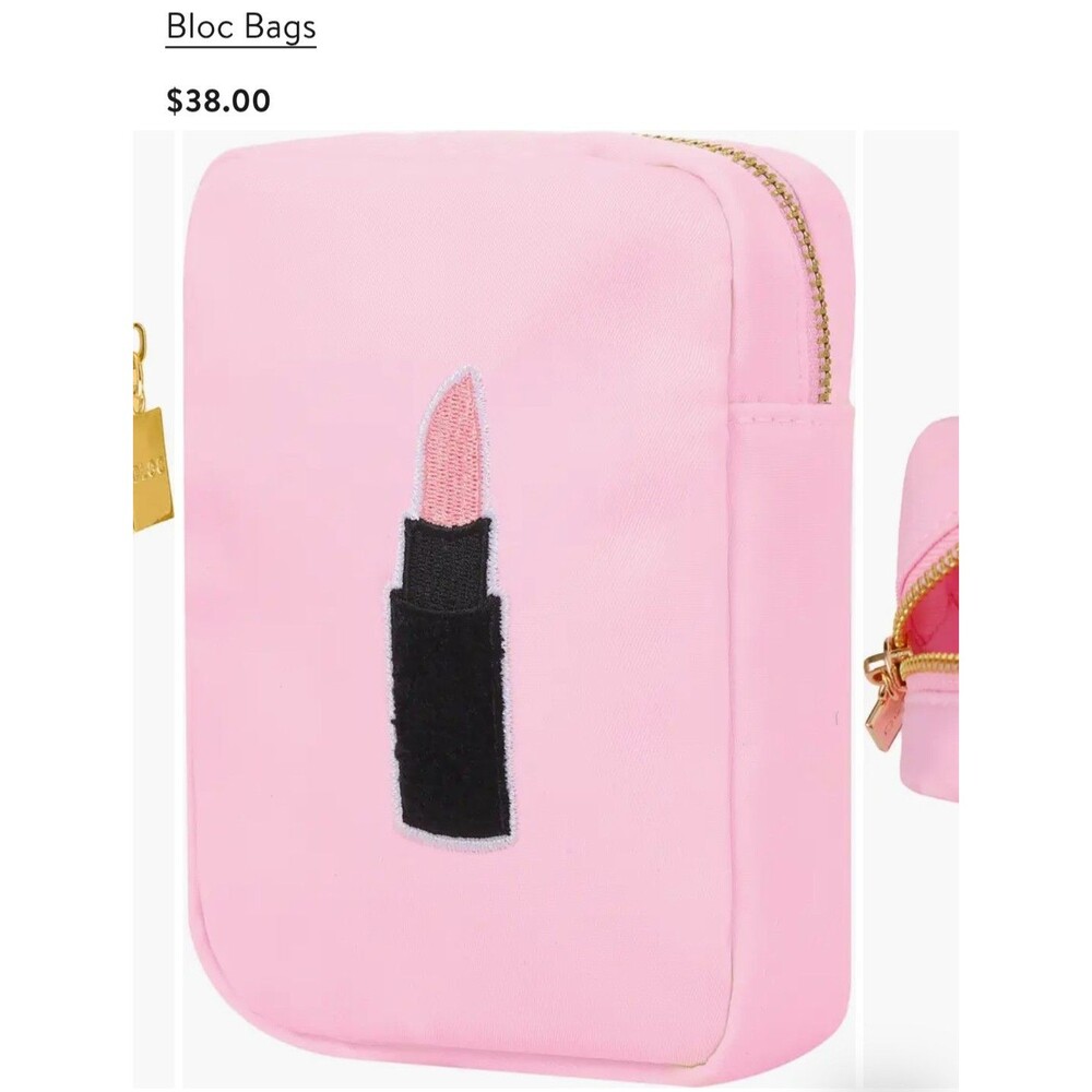 $38 Bloc Bags Mini Cosmetic Bag in Pink New 14